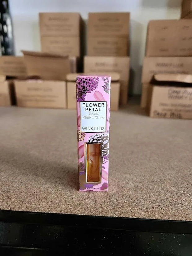 Winky Lux Flower Petal Hydrating Lip Oil - Non-Sticky Lip Gloss for Dry & Damaged Lips, Enhances Shine - Softening Glow Li...