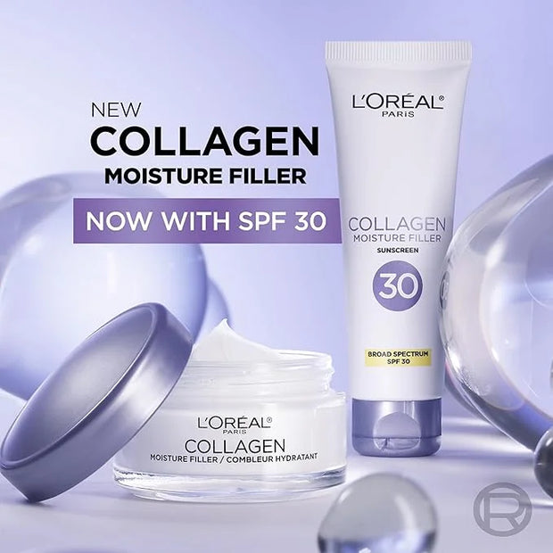 L'Oreal Paris Collagen Moisture Filler Face Cream with Broad Spectrum SPF 30, Anti-Aging Face Moisturizer and Daily Sunscr...