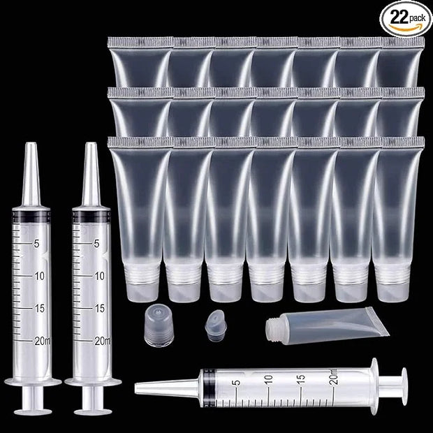 Rolybag 22 Packs Lip gloss Empty Tubes Containers(10ml),Travel empty bottle,Refillable Soft Cosmetic Squeeze Tubes For Wom...