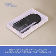 SLEEP & GLOW Silk Sleep Eye Mask Luxury Mulberry 22 Momme 100% Natural Triple Silk Blindfold with Adjustable Strap for Com...