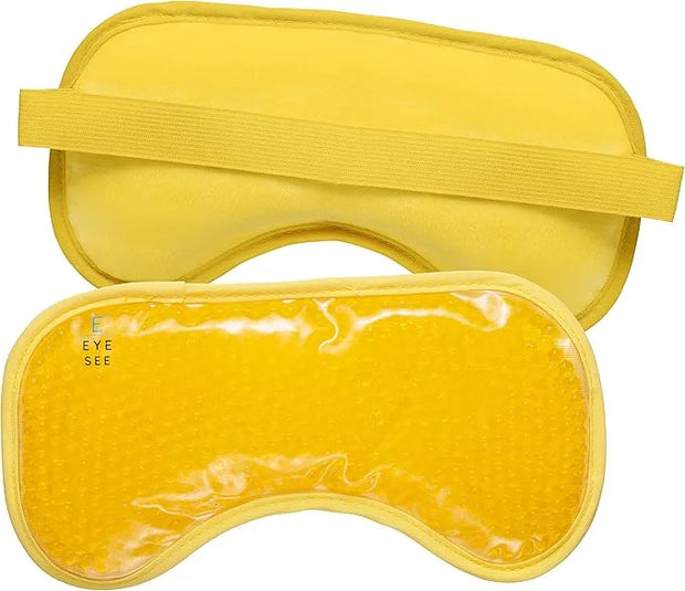 Eye See Plush Gel Eye Mask for Puffy Eyes, Yellow - Cold Eye mask to Treat Dark Circles, Sinuses, Dry Eyes, and for Allerg...