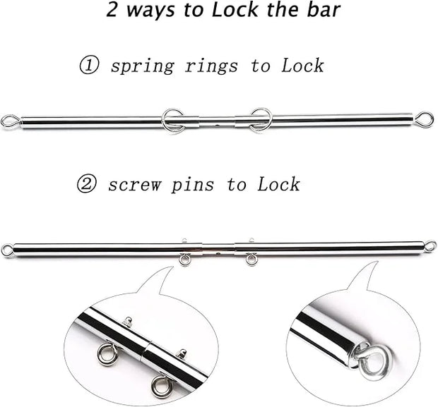 2pcs Silver Pilates Spreader Bar Kit Sports Aid - Product Image