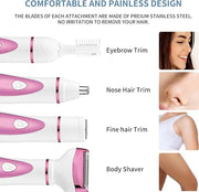 Electric Razor for Women, Bikini Trimmer Womens Shaver for Face Nose Eyebrow Body Leg Pubic Underarm Arm Ladies Rechargeab...
