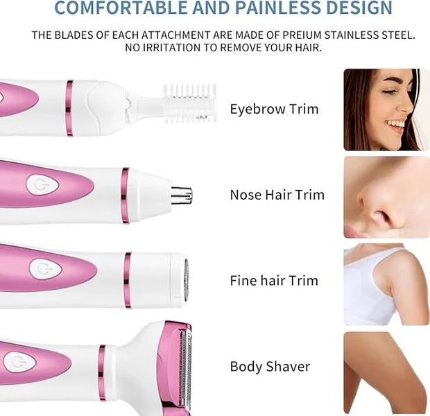 Electric Razor for Women, Bikini Trimmer Womens Shaver for Face Nose Eyebrow Body Leg Pubic Underarm Arm Ladies Rechargeab...