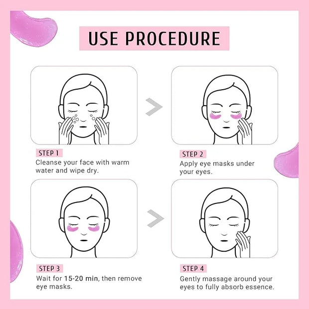 Under Eye Patchs Rose Eye Mask for Dark Circles and Puffiness Wrinkle Eye Bags 30 Pairs - Product Image