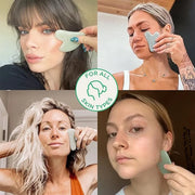 Beauty by Earth Jade Gua Sha - Smoothes Fine Lines & Wrinkles, Face Sculpting Tool for Face Massage, Jaw Massager, Facial ...