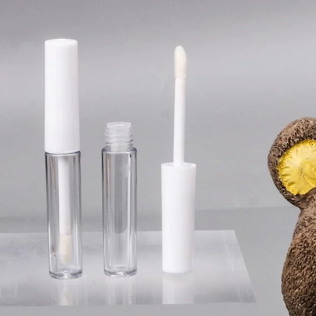 RDEXP 1.3ml Empty Lip Gloss Tube Clear Plastic Lip Gloss Containers Pack of 10 (White Cap) - Product Image