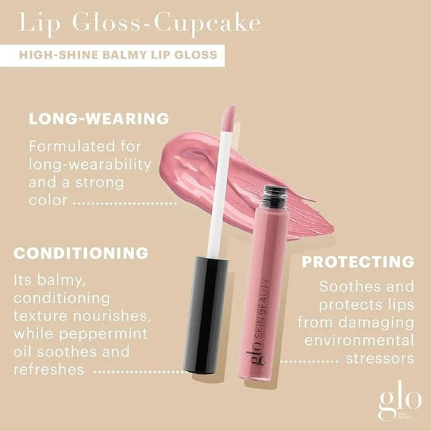 Glo Skin Beauty Lip Gloss | Color and Shine with Lip Nourishing Ingredients, without Stickiness, (Cupcake) - Product Image