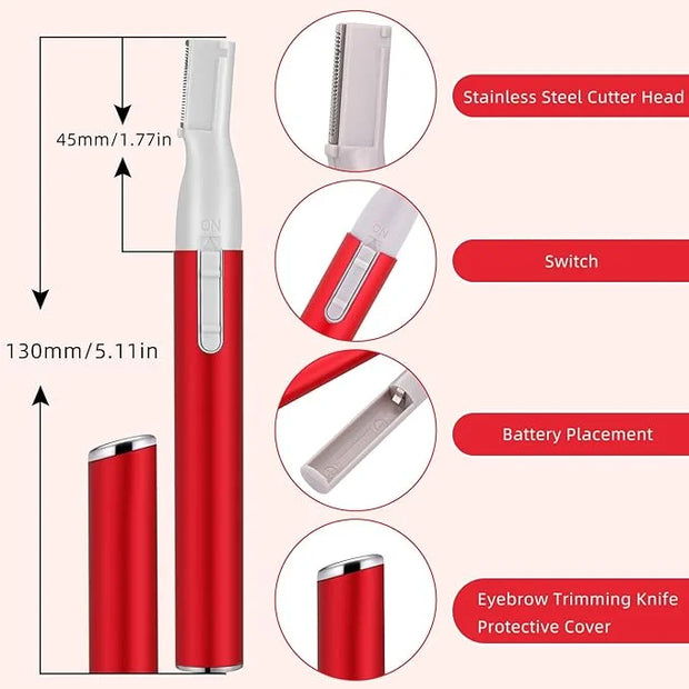 Chumia 2 Pcs Electric Eyebrow Trimmer Women Precision Face Razors Mini Shaver with Comb Christmas Women Gift Battery Opera...