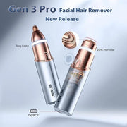 Facial Hair Removal for Women, Facial Eyebrow Trimmer, 2-in-1 Face Shaver, Painless Facial Razor for Lip, Chin, Peach Fuzz...