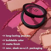 e.l.f. Primer-Infused Matte Blush, Long-Lasting, Lightweight & Buildable Powder Blush, Delivers A Matte Finish, Vegan & Cr...