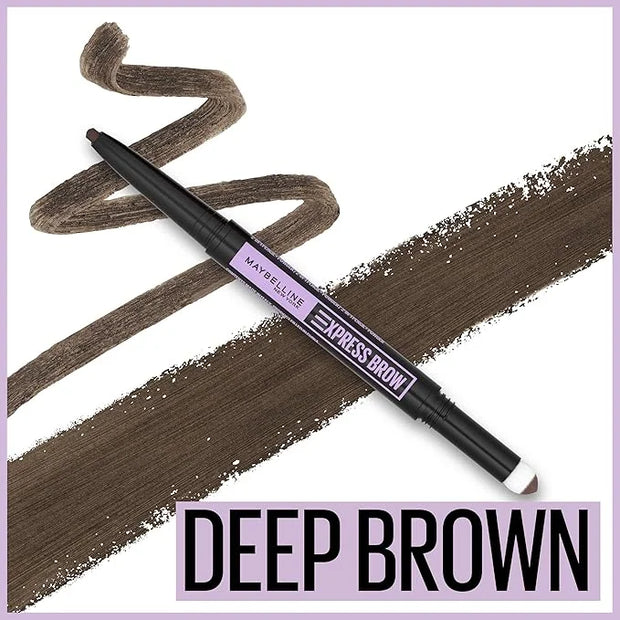 Maybelline Express Brow 2-In-1 Pencil and Powder Eyebrow Makeup, Deep Brown, 1 Count - Product Image