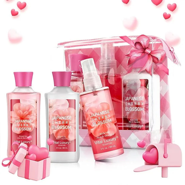 Bath & Body Care Travel Set - Home Spa Set with Body Lotion, Shower Gel and Fragrance Mist, Personal Body Care Travel Set ...