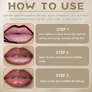 Peel Off Lip Liner Stain Tattoo, Long Lasting Waterproof Lip Stain Peel off, Tattoo Nude Lip Liner and Lip Gloss Combo, No...