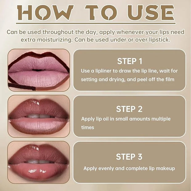 Peel Off Lip Liner Stain Tattoo, Long Lasting Waterproof Lip Stain Peel off, Tattoo Nude Lip Liner and Lip Gloss Combo, No...
