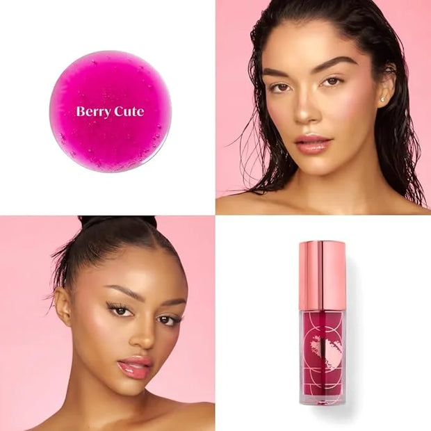 Dreamy Gleamy Tinted Lip Oil, Moisturizing, Shiny, Cruelty-Free, Vegan, Hydrating, Non-Sticky Tinted Lip Gloss, 5ml (Berry...