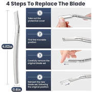 Dermaplaning Tool for Face, Dermaplane Razor for Peach Fuzz with Metal Grip, Professional Eyebrow Razor for Women, Facial ...