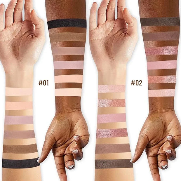 2PCS 6 Colors Mini Naked Eyeshadow Palette Makeup with Brush Set Neutral Nude Eye Shadow Pink & Brown Matte Shimmer Make U...