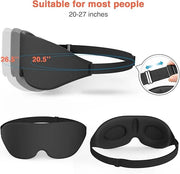 Sleep Eye Mask for Men Women 3D Contoured Cup, Concave Molded, Block Out Light, Molded Soft Comfort Eye Shade with Adjusta...