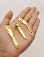 3Pcs Metal Makeup Spatula Mini Spoon and Eye Cream Massage Sticks Beauty Scoop for Facial Cosmetic Face Cream - Product Image