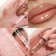 Nude Lip gloss Lip Plumper Gloss Shimmer High Shine Lip Gloss Moisturizing Tinted Lip Gloss Long Lasting Waterproof Lip Oi...