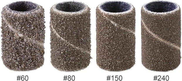 PANA 100 Pieces Nail Sanding Bands Professional Nail Manicure Great Fit for Nail Drill Bits for Acrylic Nails (60 Grit, Br...
