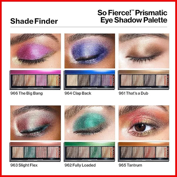 Revlon So Fierce Prismatic Eyeshadow Palette, Eye Makeup, Ultra Creamy Pigmented in Blendable Matte & Pearl Finishes, 962 ...