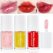 3 Pcs Fruity Plumping Lip Oil Moisturizing Hydrating Lip Care Hydrating Lip Gloss Tinted Lip Balm, Long Lasting & Nourishi...
