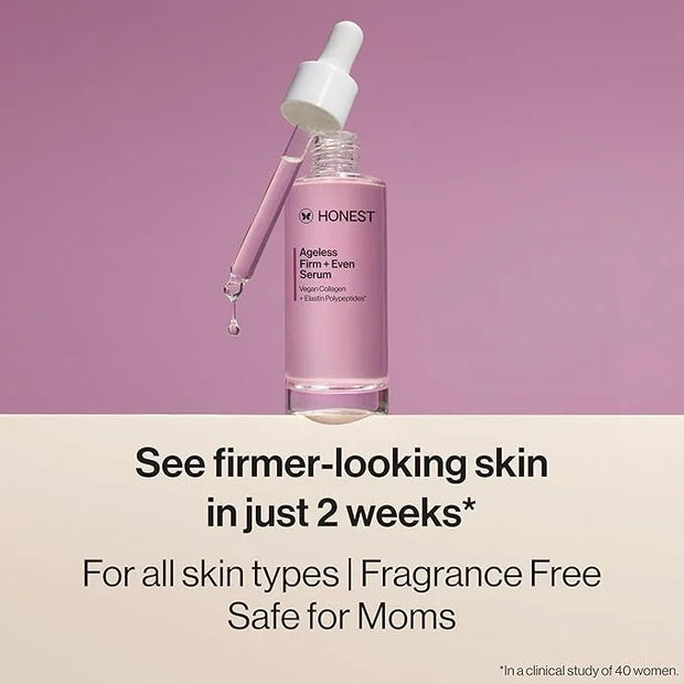 Honest Beauty Ageless Firm and Even Serum | Powered by Vegan Collagen and Elastin Polypeptides | Firmer-Looking Skin and E...