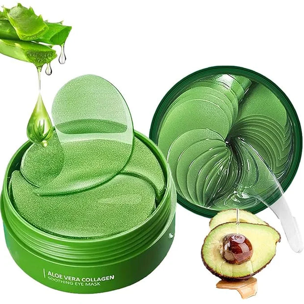 Aloe Vera Under Eye Mask, Avocado Under Eye Patches, 120 Pcs Moisturizing and Improving Eye Skin Dryness, Nourishing Eye C...