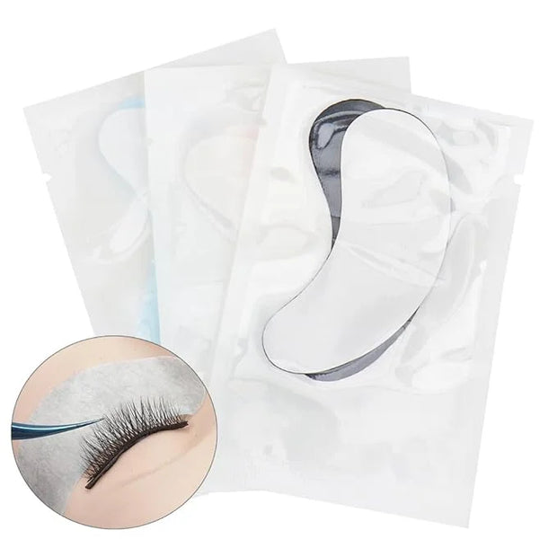 100 Pairs Hydrogel Under Eye Gel Patches Lint Free Eye Lash Pads Eyelash Extension Tool Mask Eyepads, Transparent/Blue - P...