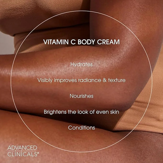 Advanced Clinicals Retinol Body Lotion + Brightening Vitamin C Lotion 2pc Skincare Set For Women & Men | Body Cream & Face...