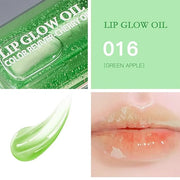 Hydrating Lip Glow Oil, Lip Oil Gloss Transparent Toot Tinted Nourishing Long Lasting Repairing Lightening Lip Lines (GREE...