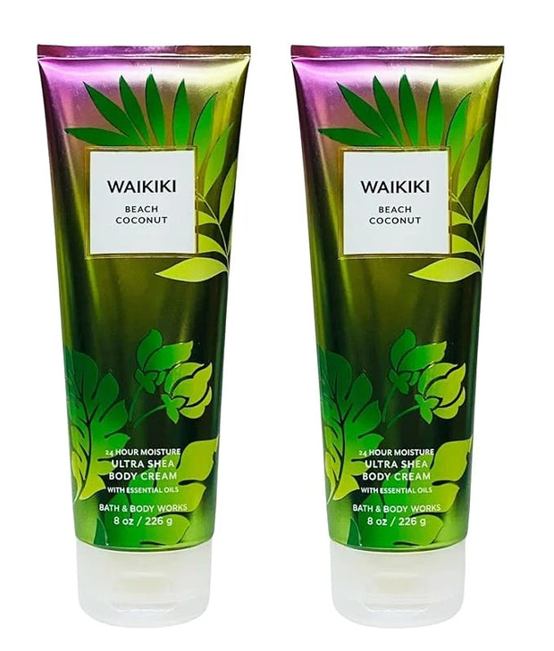 Bath & Body Works Waikiki Beach Coconut Ultra Shea Body Cream - Lot of 2 8oz - Product Image