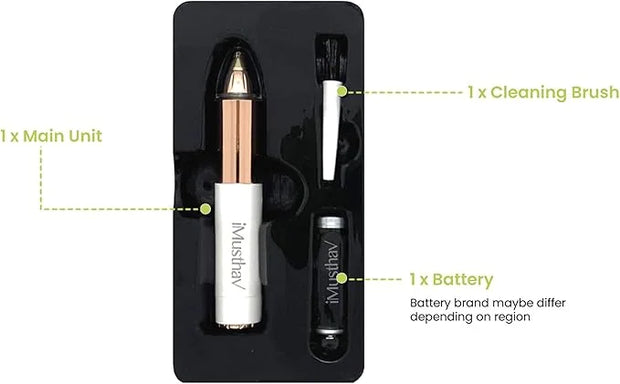 Mini Portable Painless Eyebrow Remover Trimmer for Women, Eyebrow Razor Epilator Pen,18K Gold-Plated Hypoallergenic Precis...