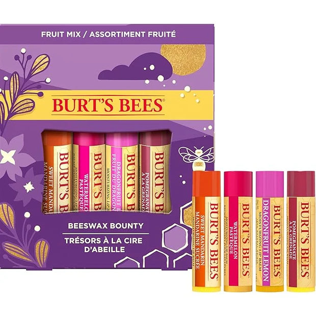 Burt's Bees, 4 Lip Balms, Beeswax Bounty Set, Pomegranate, Sweet Mandarin, Coconut And Pear & Watermelon - Product Image