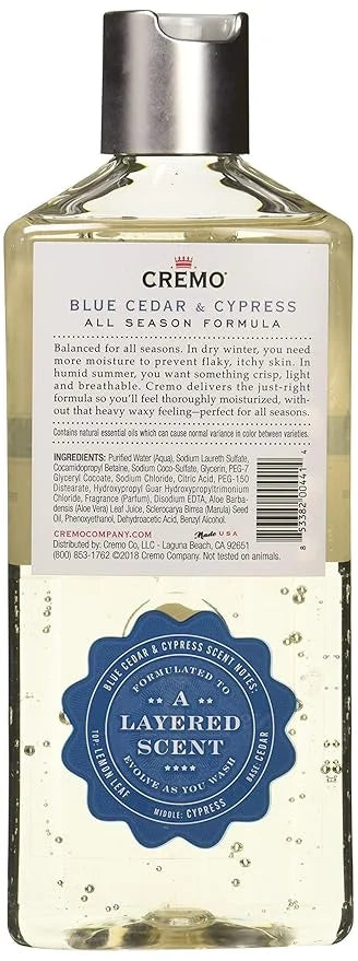 Cremo Inc Blue Cedar & Cyprus Body Wash - 16oz, 16 Oz (Pack of 2) - Product Image