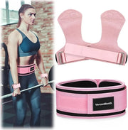 2 Pack Weight Lifting Belt and Lifting Straps 4'' Wide - Product Image