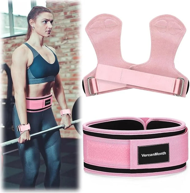 2 Pack Weight Lifting Belt and Lifting Straps 4'' Wide - Product Image