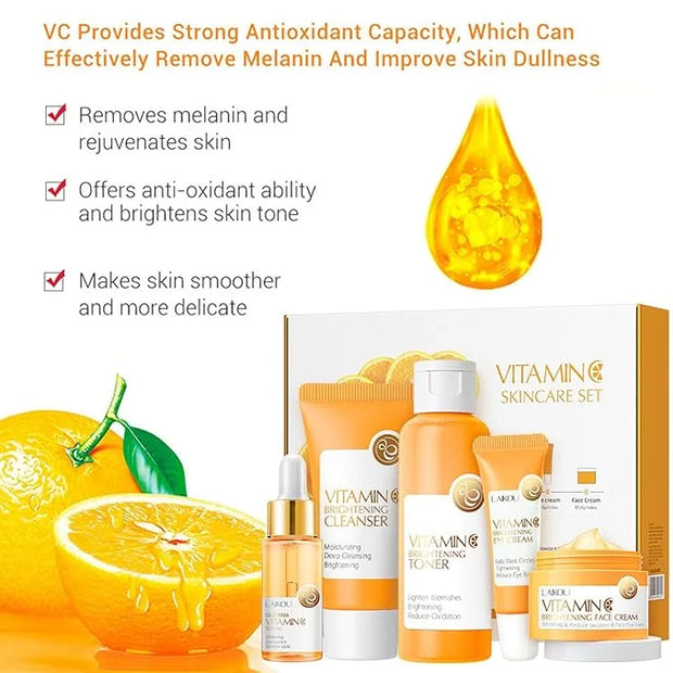 Vitamin C Skin Care Set, Girls Skincare Gift Set With Cleanser, Toner, Face Serum, Face & Eye Cream, Skin Care For Teens 1...