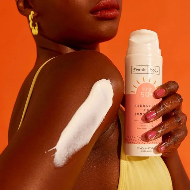 Frank Body SPF50+ Hydrating Body + Facial Sunscreen | Vegan & Cruelty- Free | UVA & UVB Broad Spectrum Sunscreen | Oxybenz...