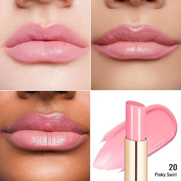 Oulac Pale Pink Lipstick Shine for Women, 2 in 1 Glossy Light Pink Tinted Lip Balm, Hydrating Lipstick for Dry Lips, Moist...