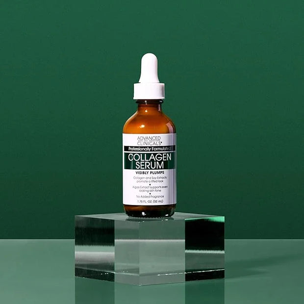 Advanced Clinicals Collagen Serum For Face | Visible Anti Aging Collagen Peptide Serum + Hyaluronic Acid Moisturizer Impro...