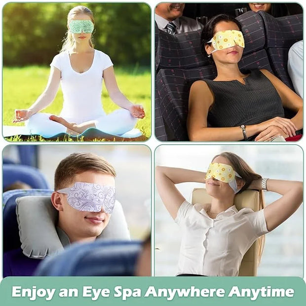 48 Packs Steam Eye Mask Disposable Self Heating Eye Mask for Dry Eyes Spa Warm Sleep for Home Office Travel Eyestrain Reli...