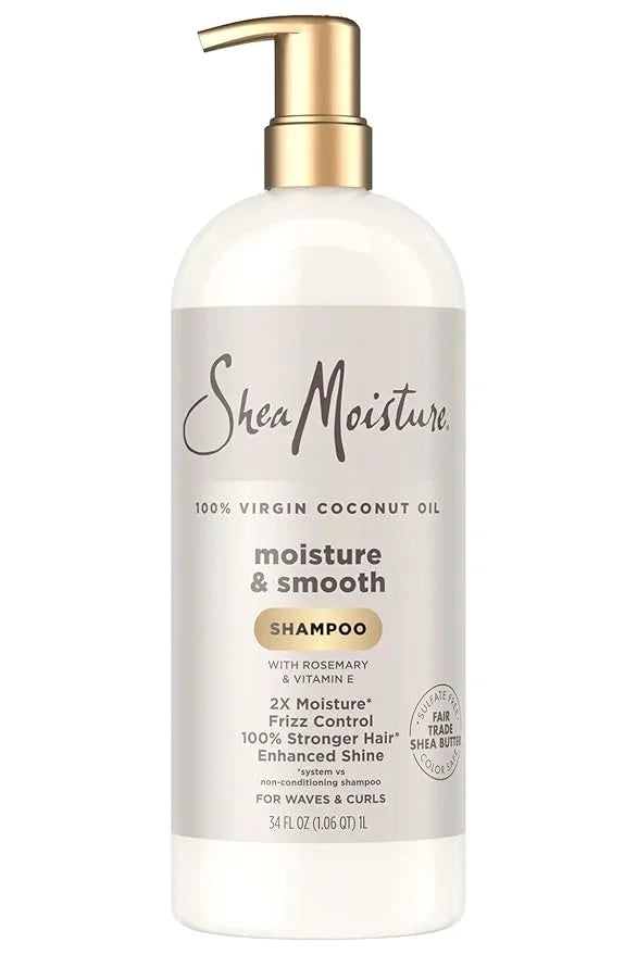 SheaMoisture 100% Virgin Coconut Oil Moisture & Smooth Shampoo, 34 Fluid Ounce - Product Image
