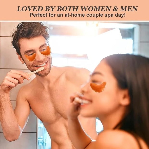 MOND'SUB Under Eye Mask - 6 Pairs Orange Crystal Eye Mask for Sleeping- Puffy Eyes & Dark Circles Treatments with Hyaluron...
