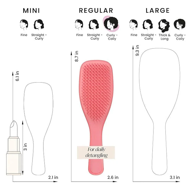 Tangle Teezer Ultimate Detangler Curly Hair Brush, Dry & Wet Hairbrush, Reduces Frizz & Breakage, for 3C to 4C Curly Hair ...