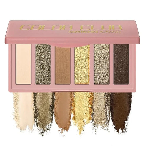 6 Colors Mini Naked Eyeshadow Makeup Palette Olive-colored Neutral Tone Eye Shadow Matte & Shimmer Nude Make Up Pallet wit...