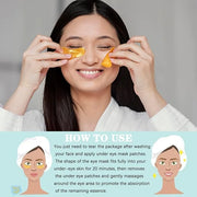 24K Gold Under Eye Patches, 100 Pairs Gold Collagen Under Eye Mask Skincare for Puffiness Eyes Dark Circles Treatments, Rr...