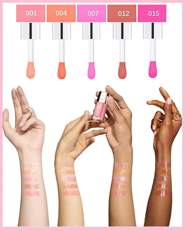 Hydrating Plumping Lip Glow Oil,Shine Tinted Lip Gloss,Glow Reviver Lip Oil,Long Lasting Moisturizing Clear Lip Plumper Oi...